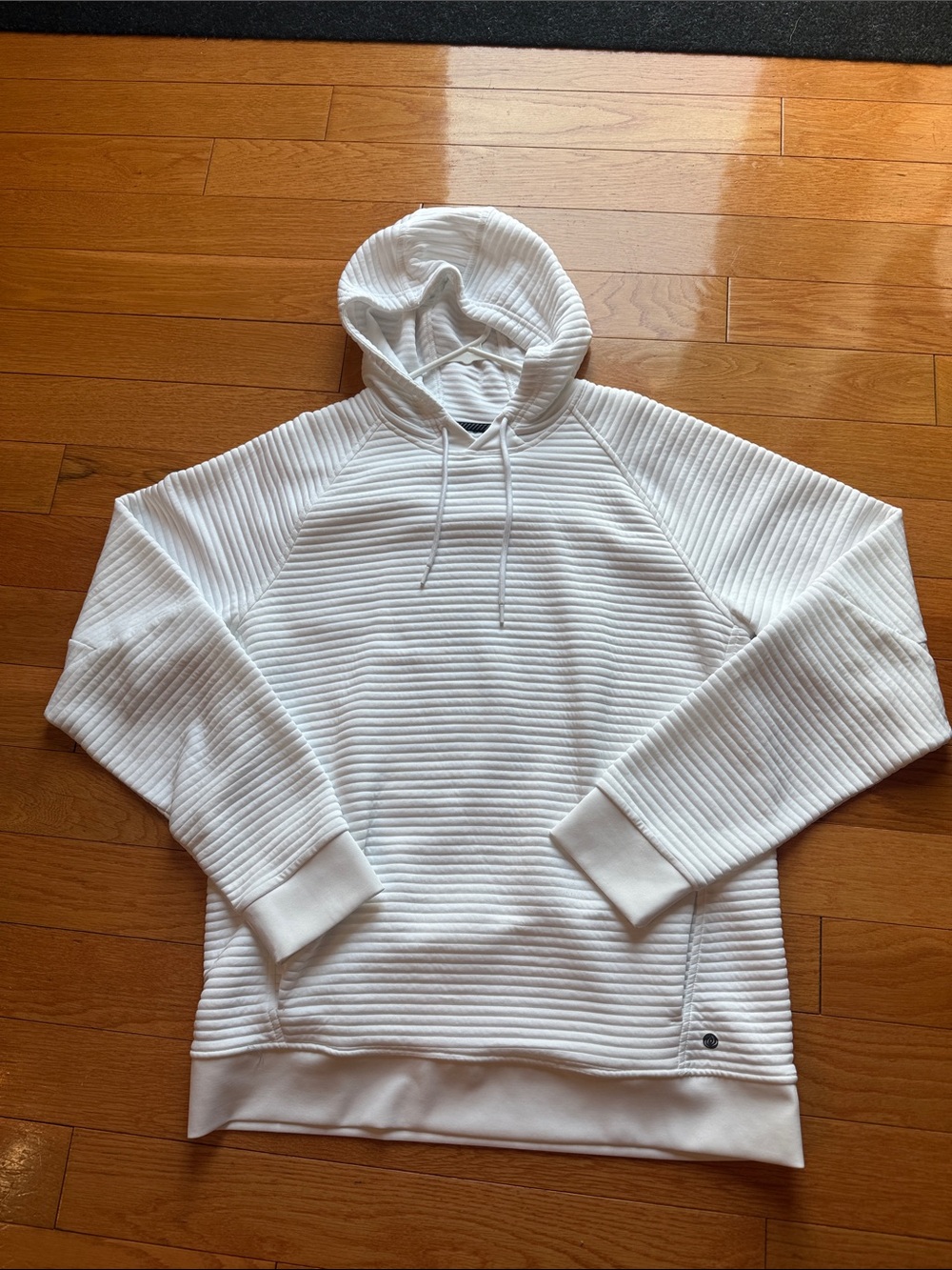 White Ribbed Hooded Men's Shirt